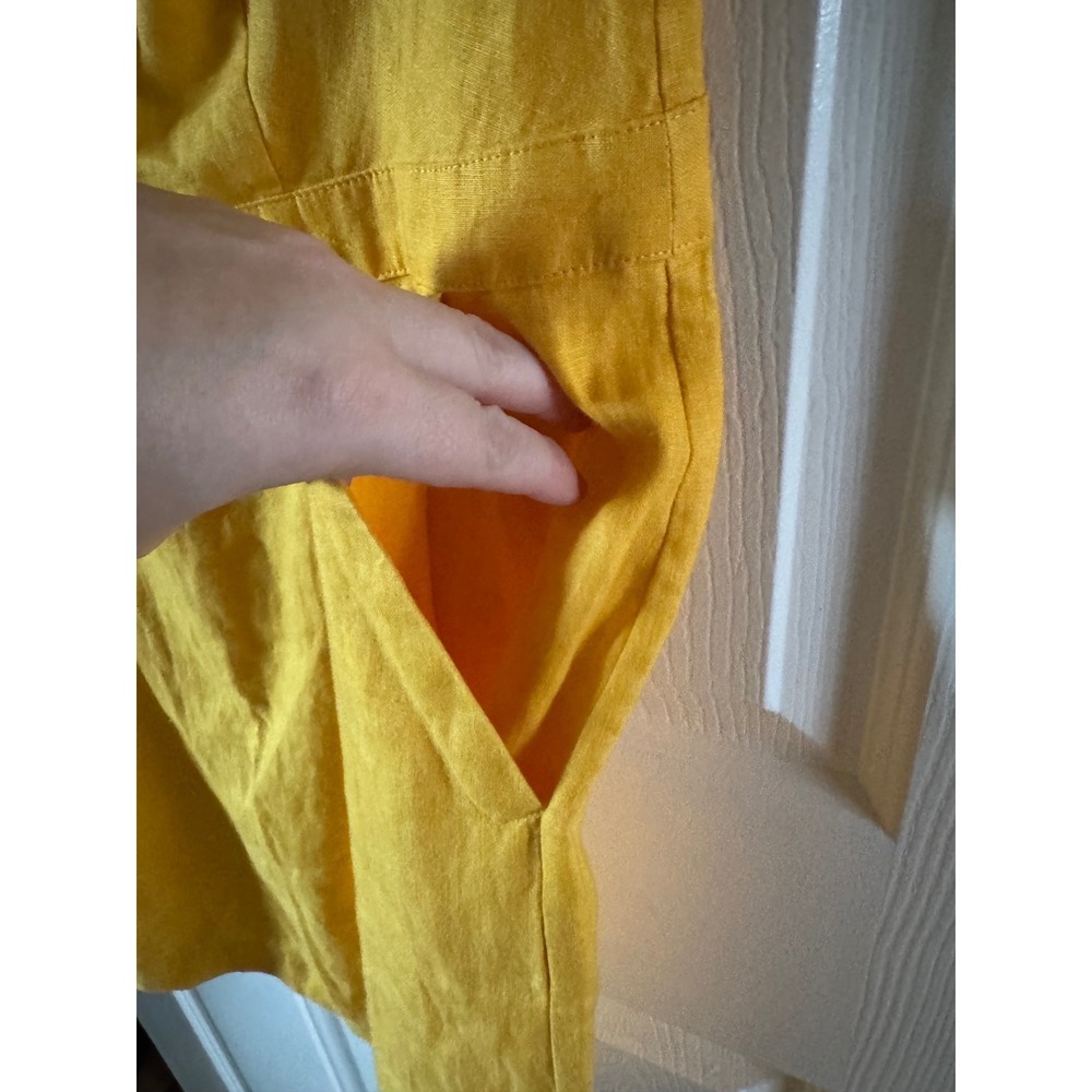Boden Rae Yellow Linen Blend A-Line Midi Dress Size‎ 12P - Picture 6 of 10